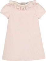 Luli & Me Sweet Corduroy A-Line Dress, Pink, Embroidery Handmade