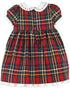 Luli & Me Christmas Plaid Dress, Red, Embroidery Handmade