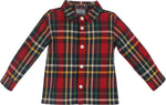 Luli & Me Christmas Plaid Shirt, Red