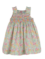 Luli & Me Garden Smock Dress, Pink, Embroidery Handmade
