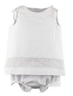 Luli & Me Pique Collar Set, White, Embroidery Handmade