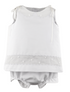 Luli & Me Pique Collar Set, White, Embroidery Handmade