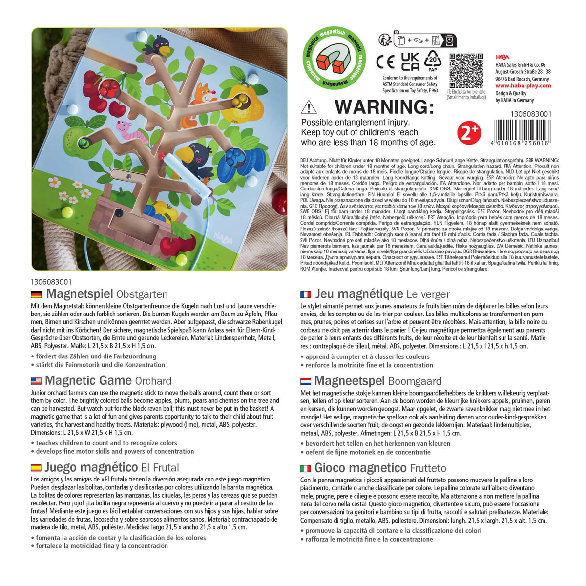 Haba Orchard Maze Magnetic Sorting Game