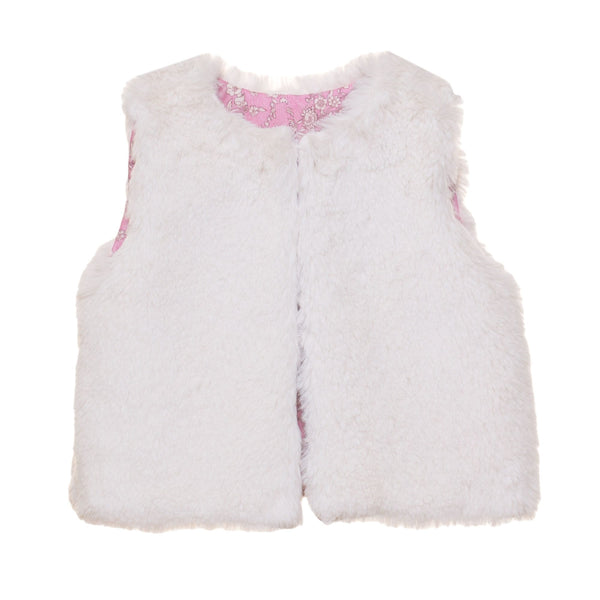 Ecru Fur Woven Vest, Liberty