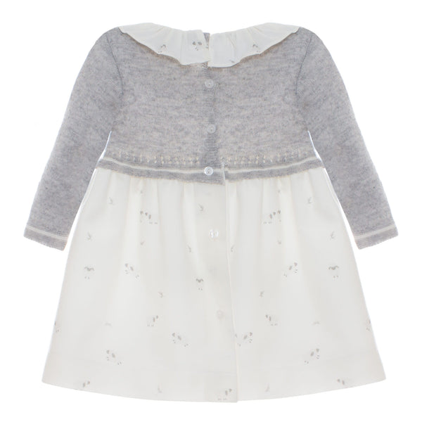 Baby Girl Dress, Tricot, Melange Grey