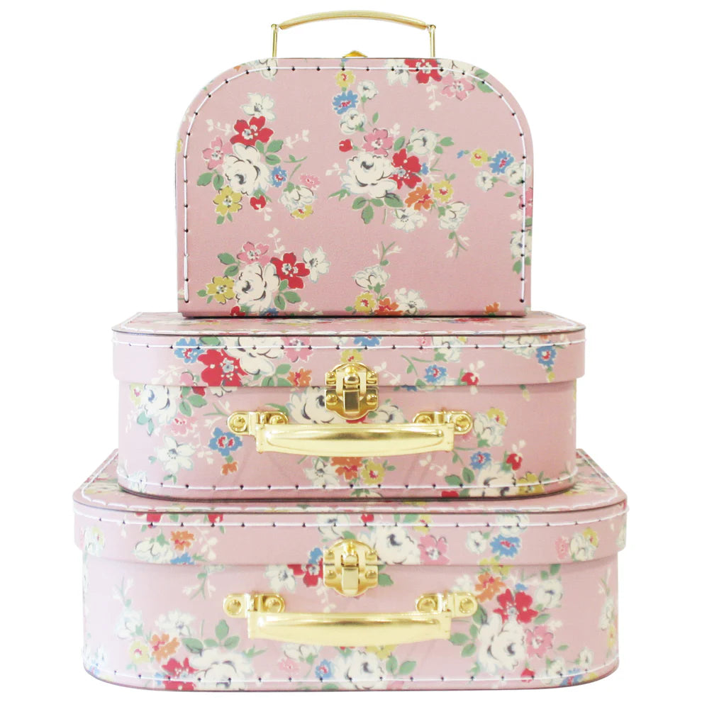 3PC Carry Case Set - Vintage Rose