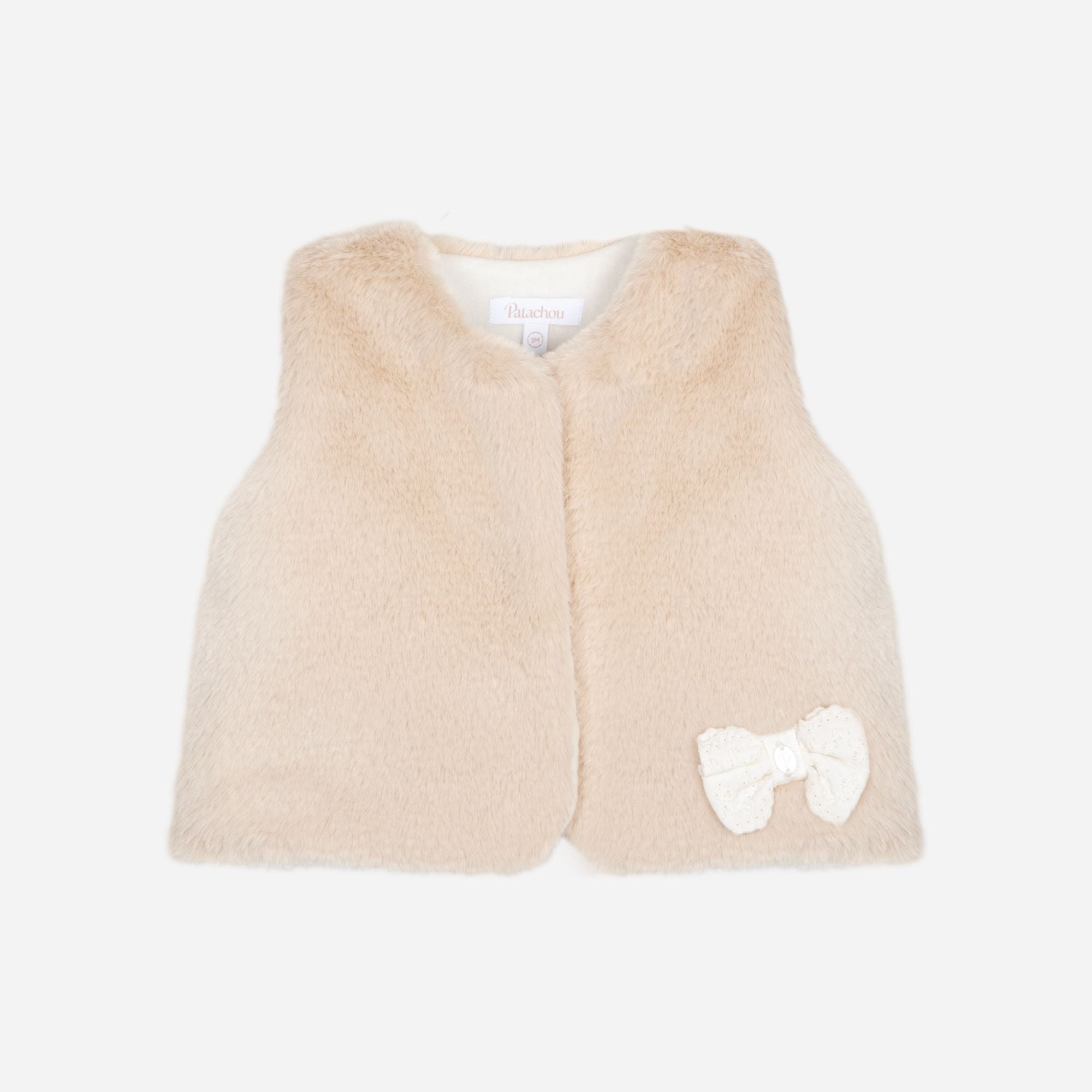 Baby Vest, Woven, Beige