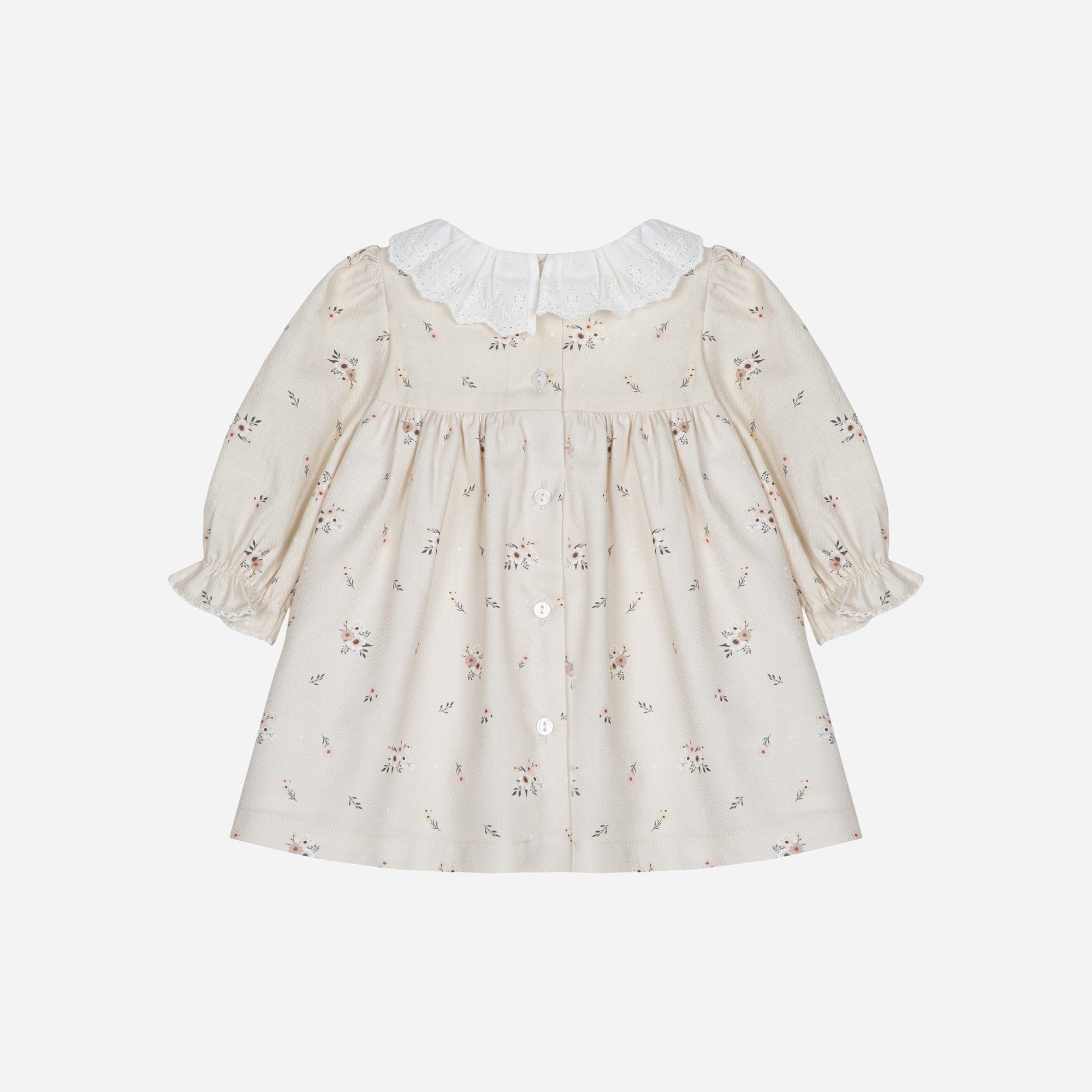 Baby Dress, Woven, Beige Floral