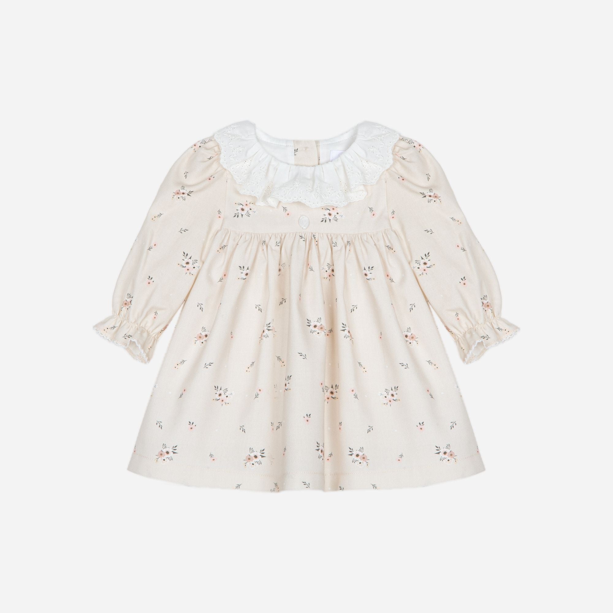 Baby Dress, Woven, Beige Floral
