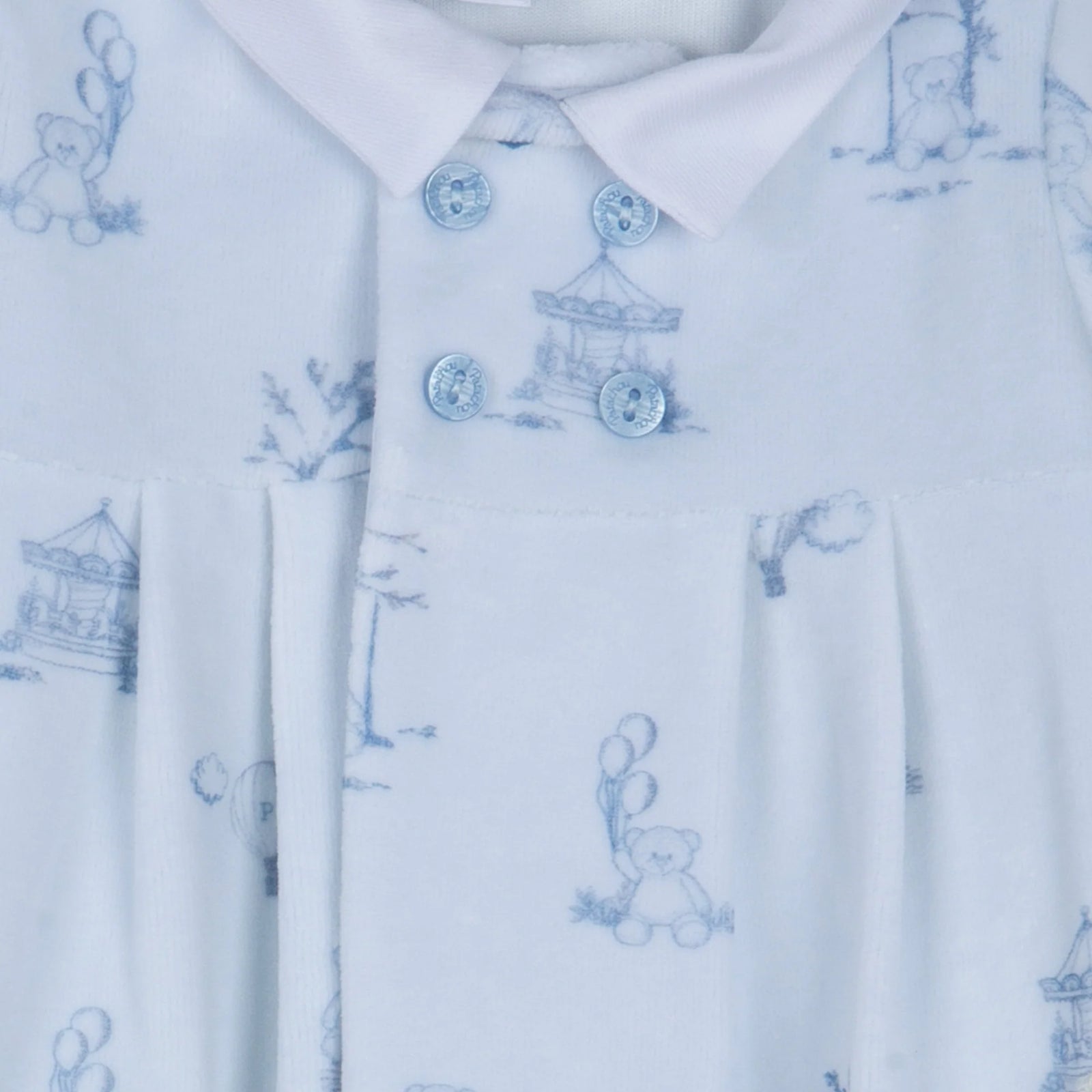 Babygrow Knit, Toile De Jouy, Blue