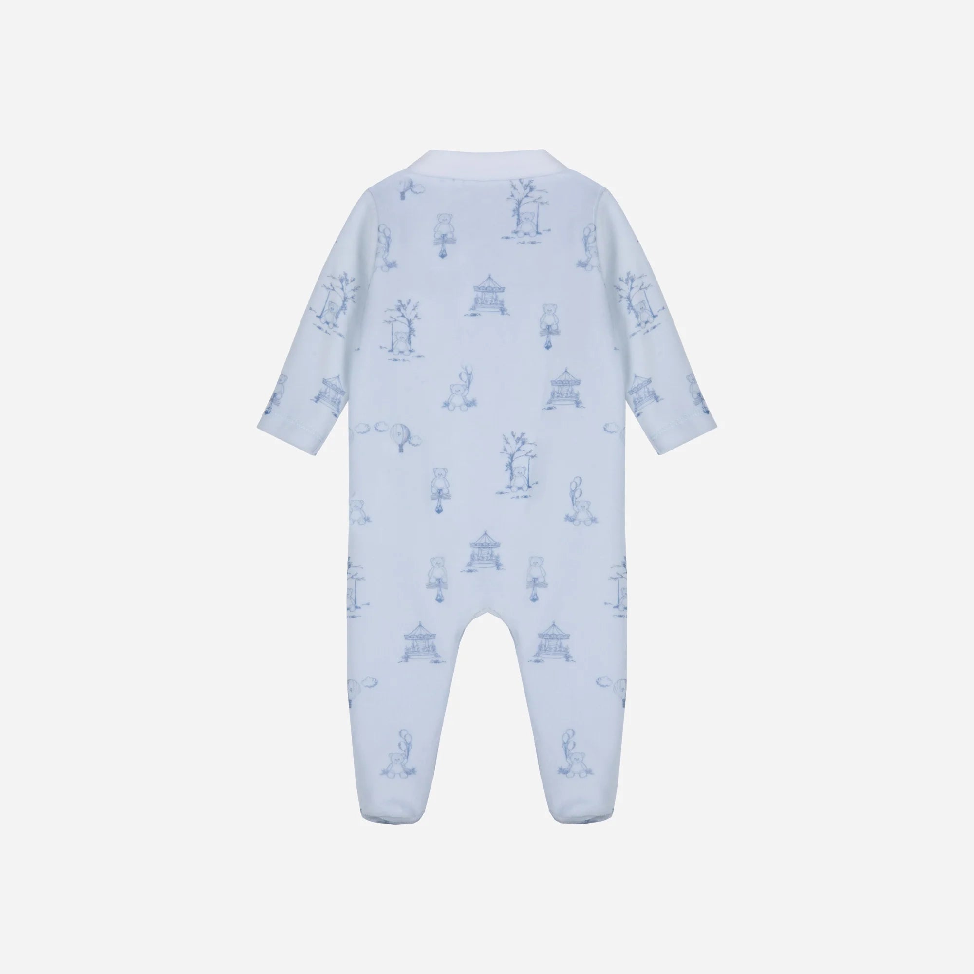 Babygrow Knit, Toile De Jouy, Blue