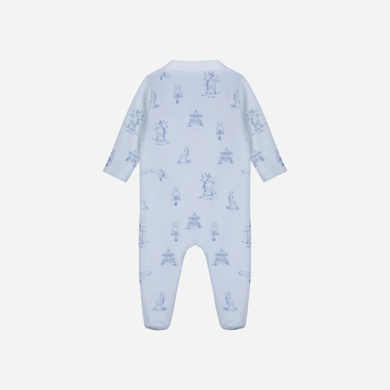 Babygrow Knit, Toile De Jouy, Blue