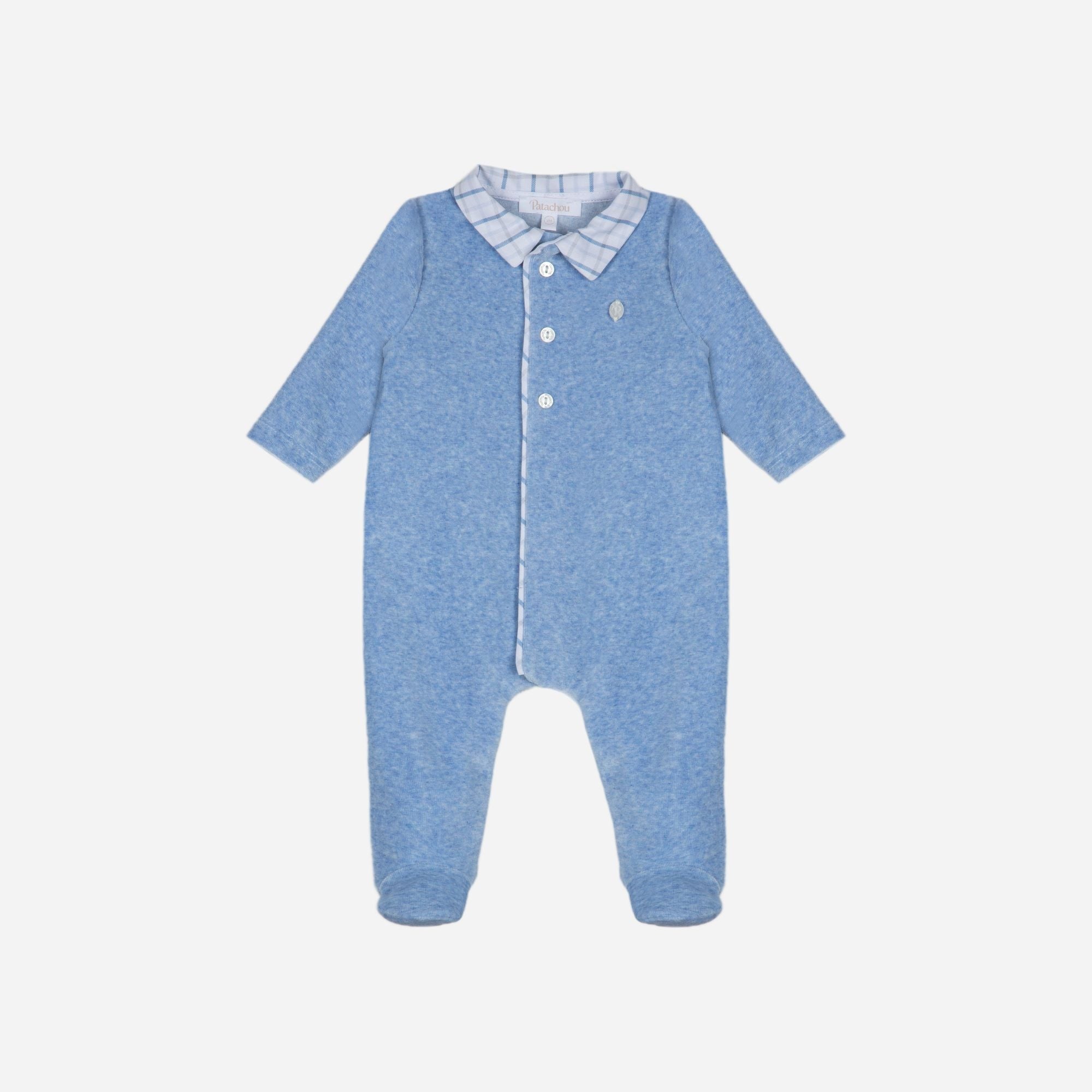 Babygrow Knit, Melange Blue
