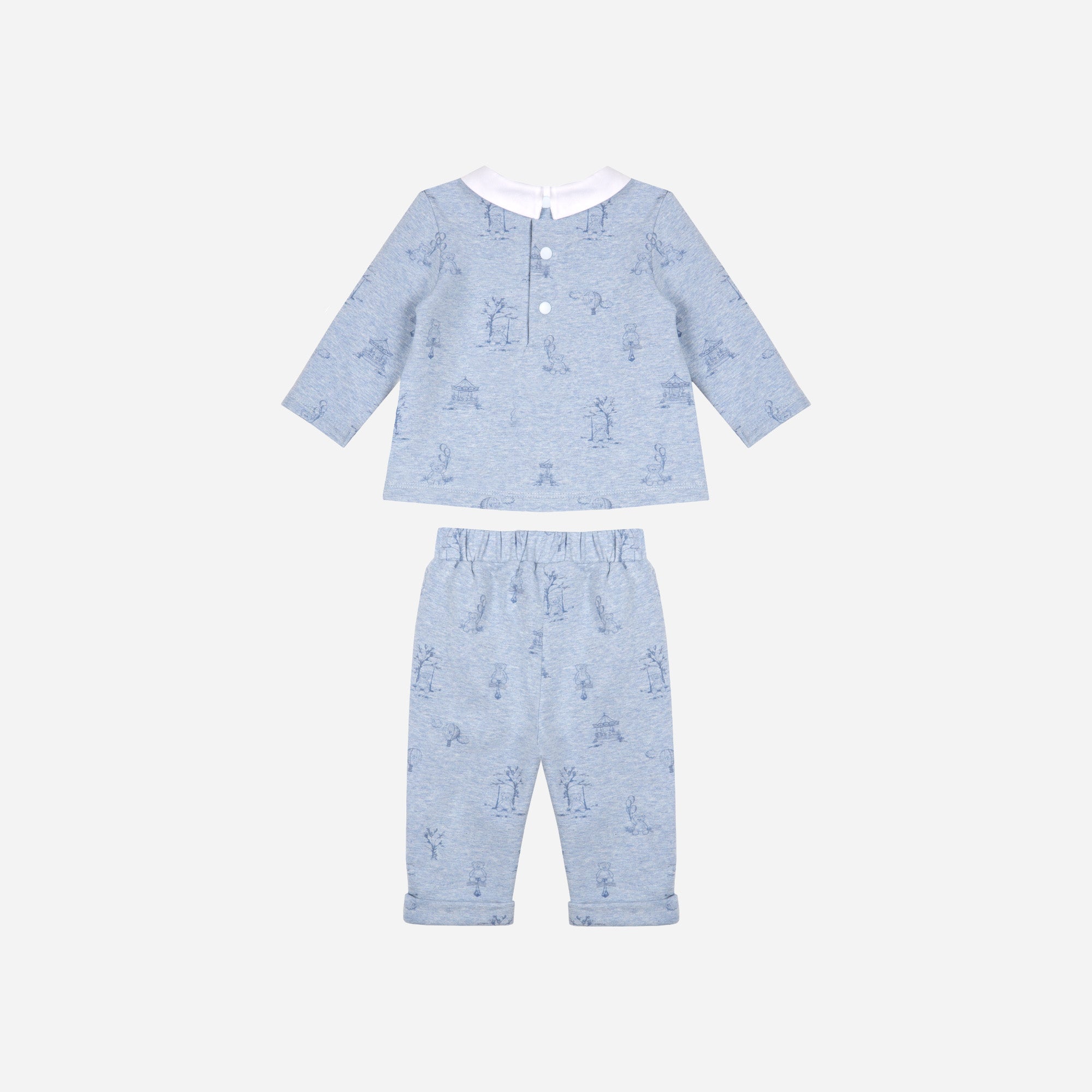 Baby Set, Knit, Bue Toile De Jouy