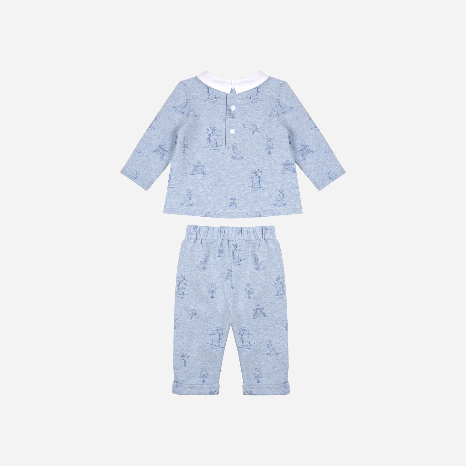 Baby Set, Knit, Bue Toile De Jouy