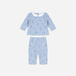 Baby Set, Knit, Bue Toile De Jouy