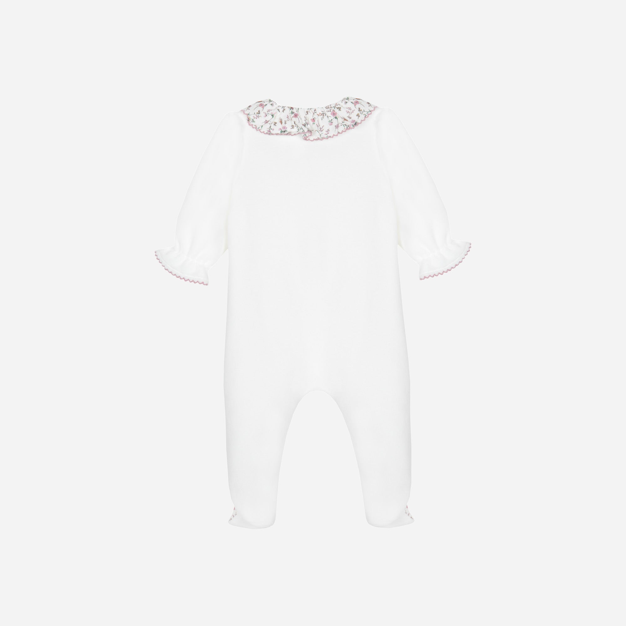 Baby Girl Babygrow Knit Footie, Ecru
