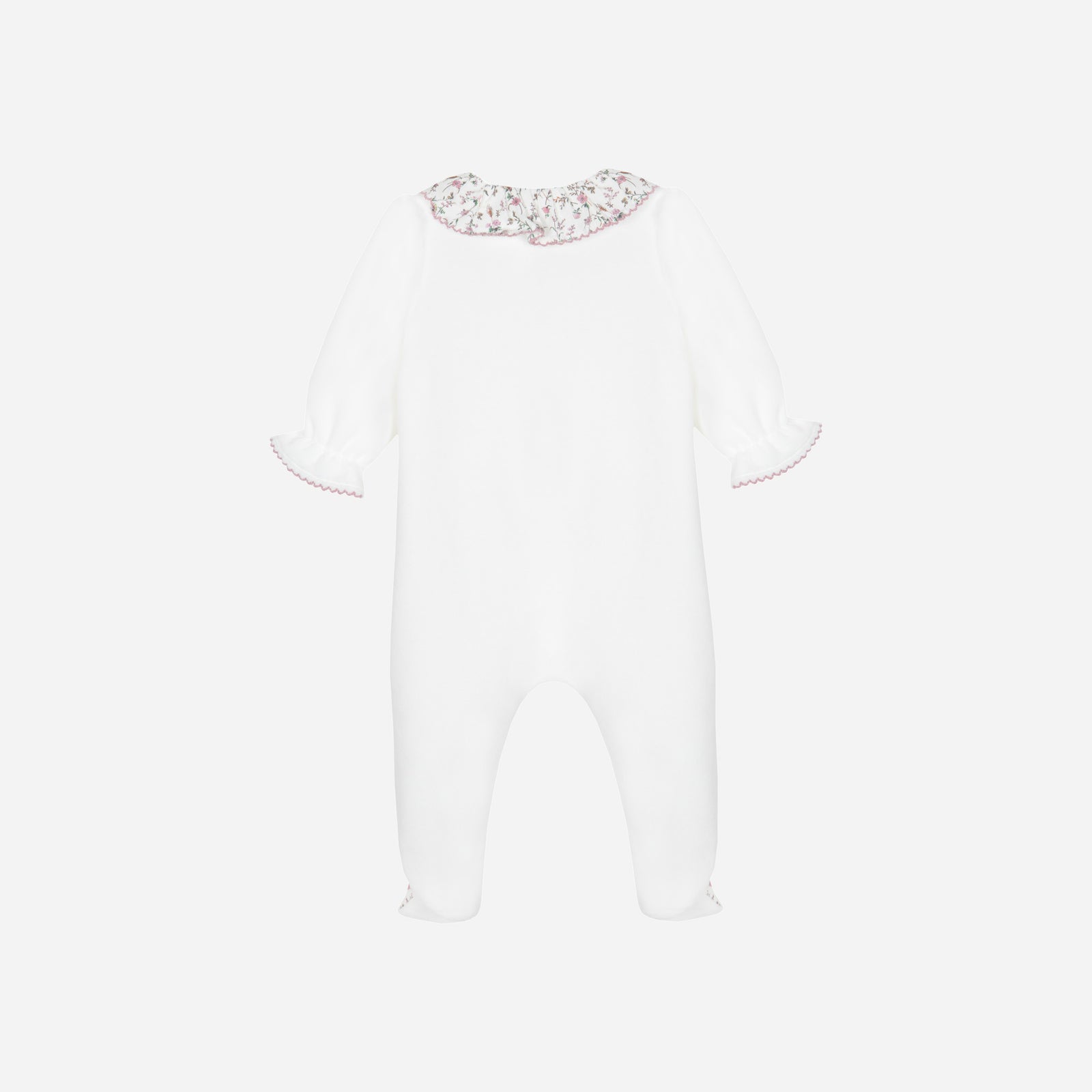 Baby Girl Babygrow Knit Footie, Ecru