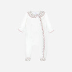 Baby Girl Babygrow Knit Footie, Ecru