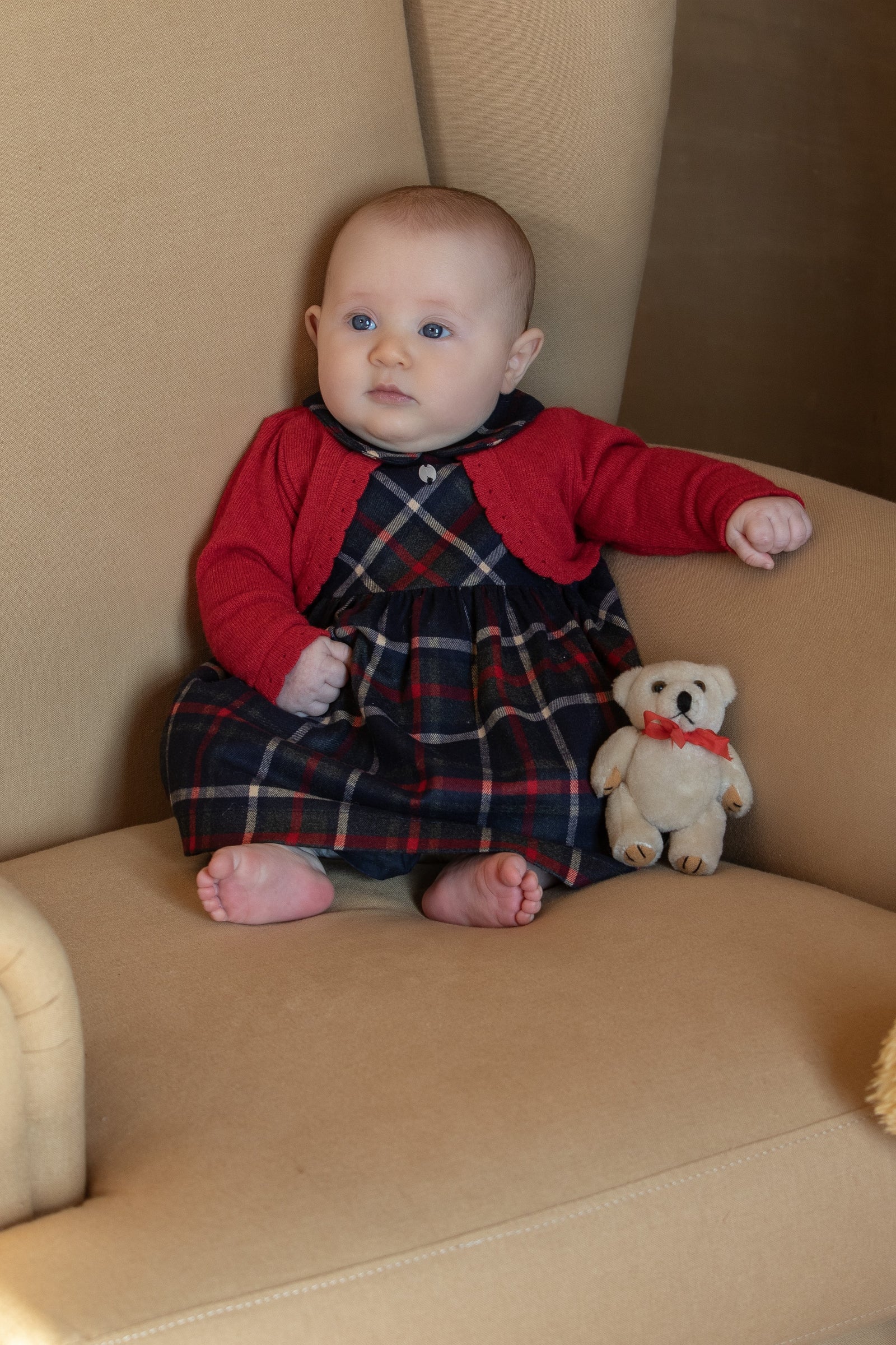 Baby Dress with Cashmere, Balmoral Tartan