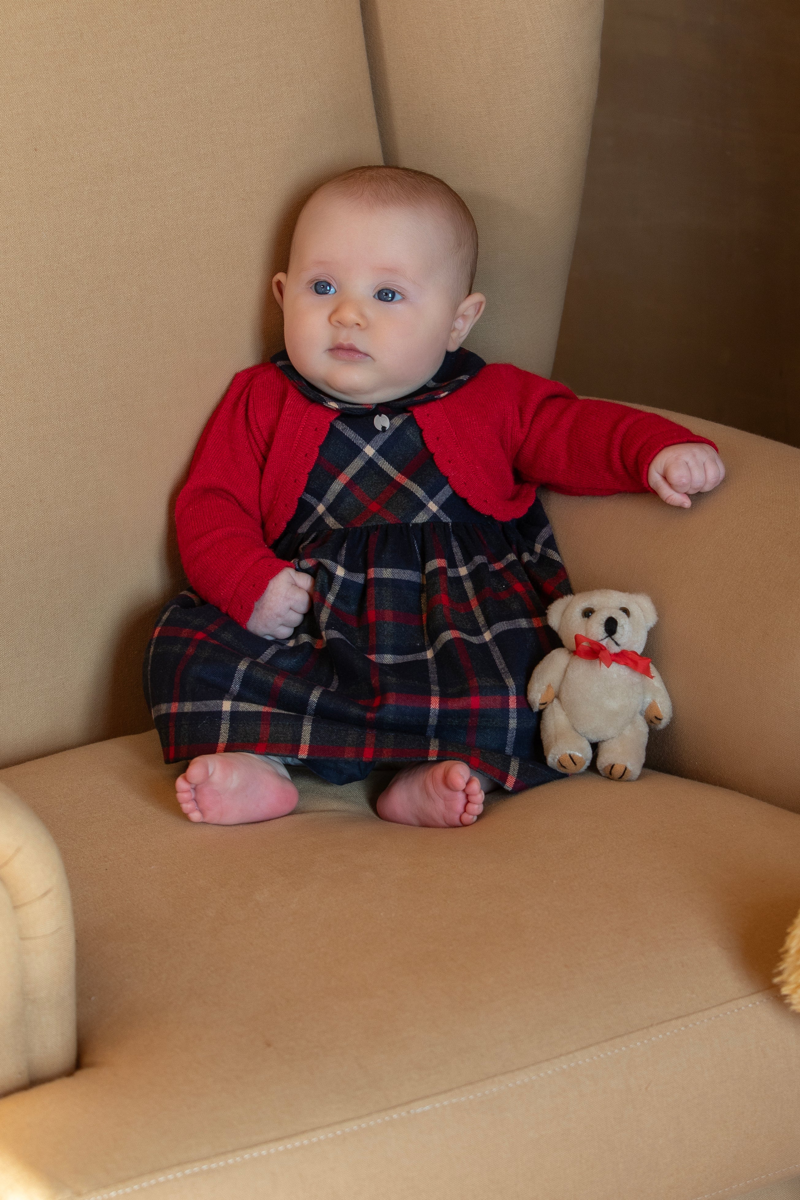Baby Dress with Cashmere, Balmoral Tartan