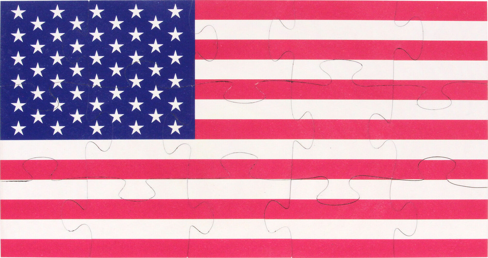 Maple Landmark American Flag Shaped Jigsaw Puzzle