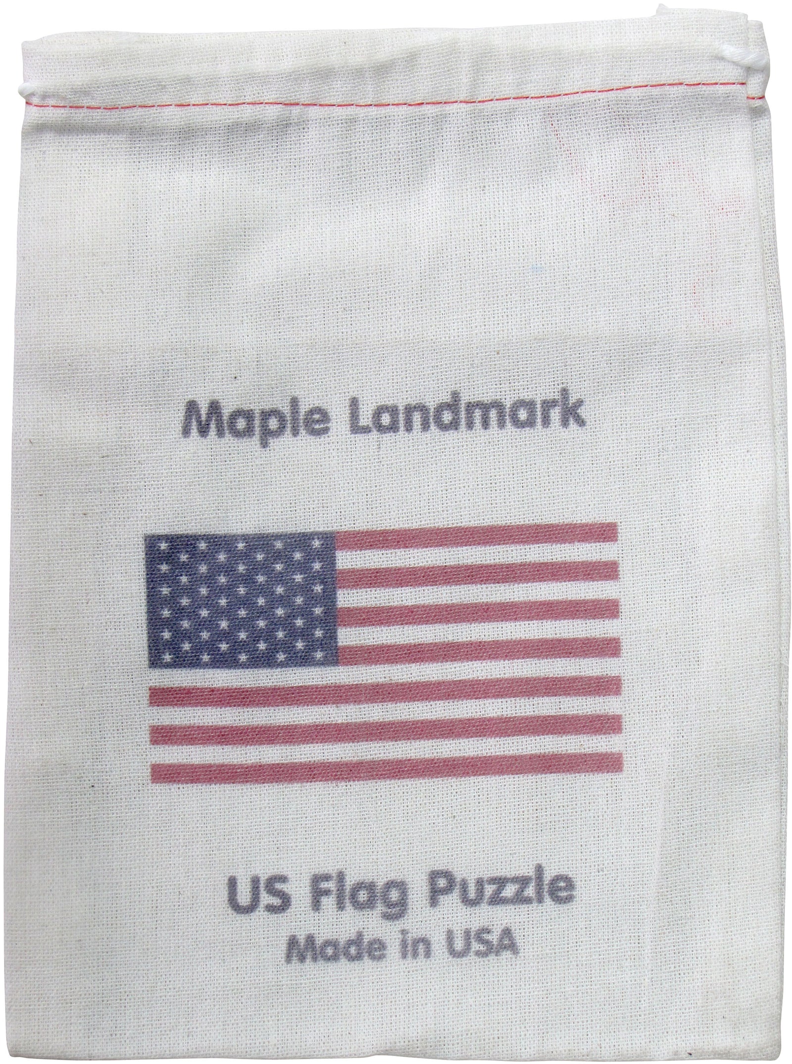 Maple Landmark American Flag Shaped Jigsaw Puzzle