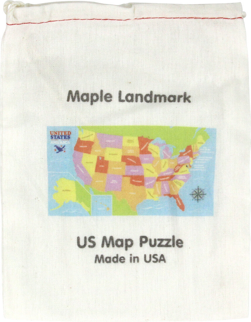 Maple Landmark U.S. Map Shaped Jigsaw Puzzle