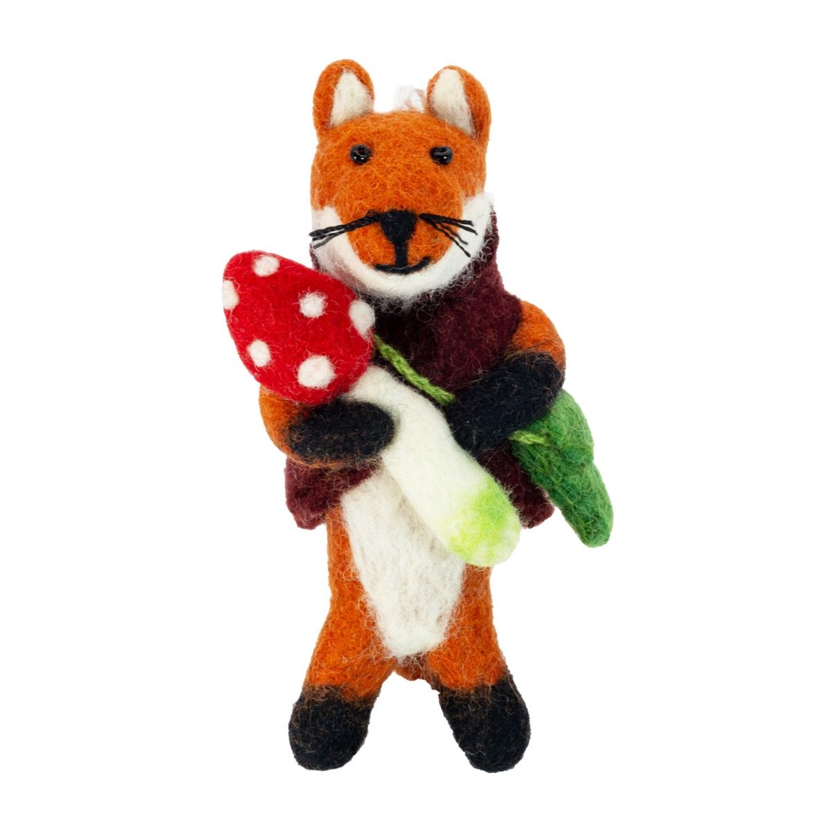 Wild Woolies Handmade Ornament - Foraging Fox