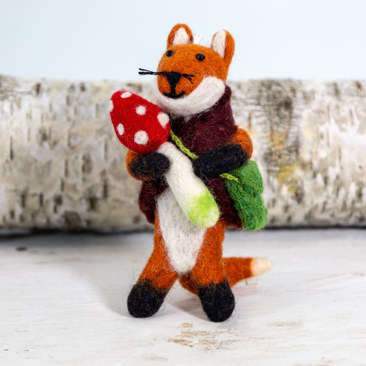 Wild Woolies Handmade Ornament - Foraging Fox
