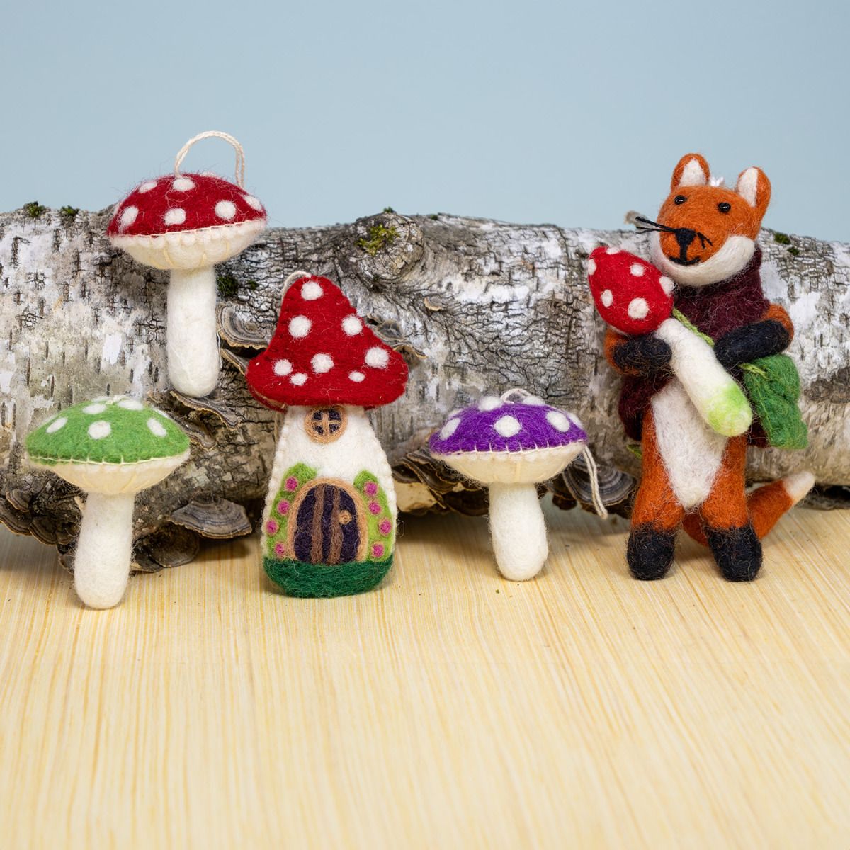 Wild Woolies Handmade Ornament - Foraging Fox