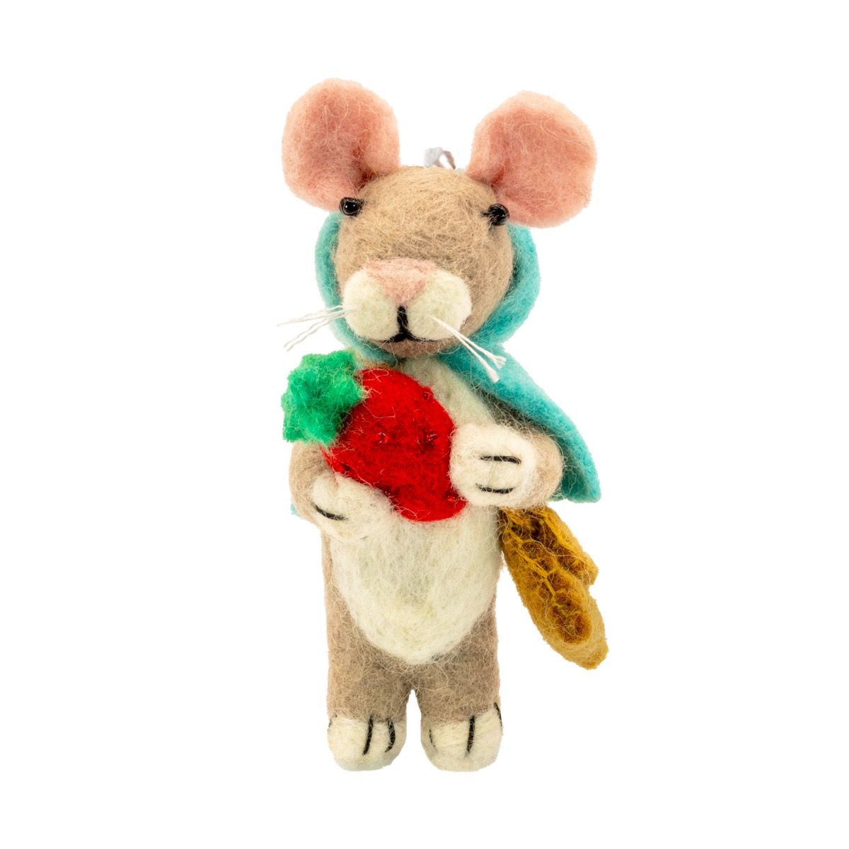 Wild Woolies Handmade Ornament - Foraging Mouse