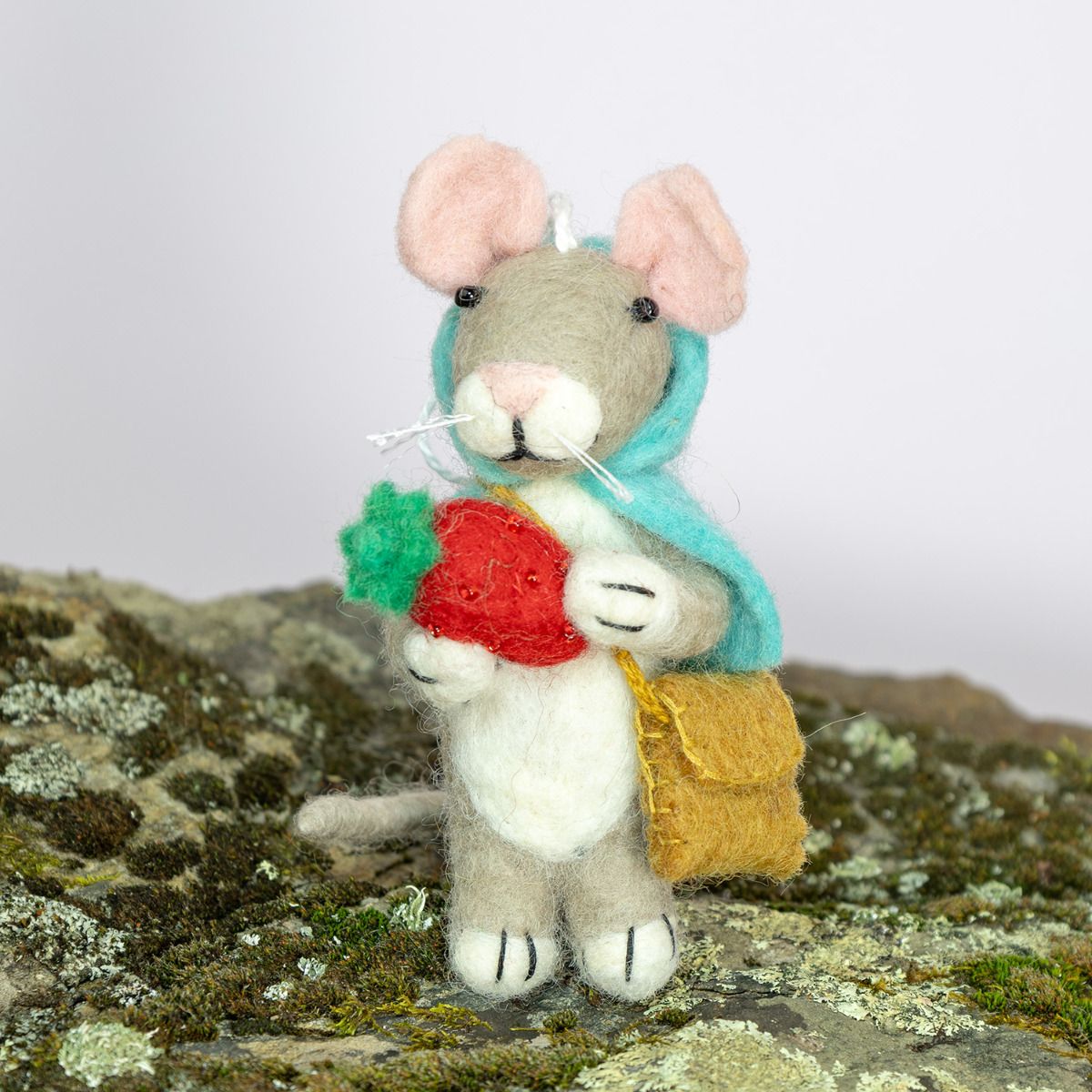 Wild Woolies Handmade Ornament - Foraging Mouse