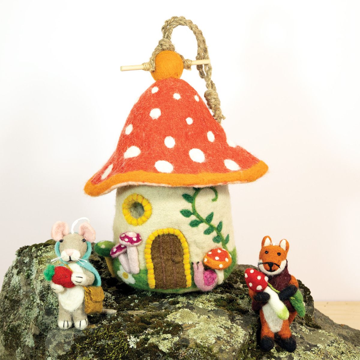 Wild Woolies Handmade Ornament - Foraging Mouse