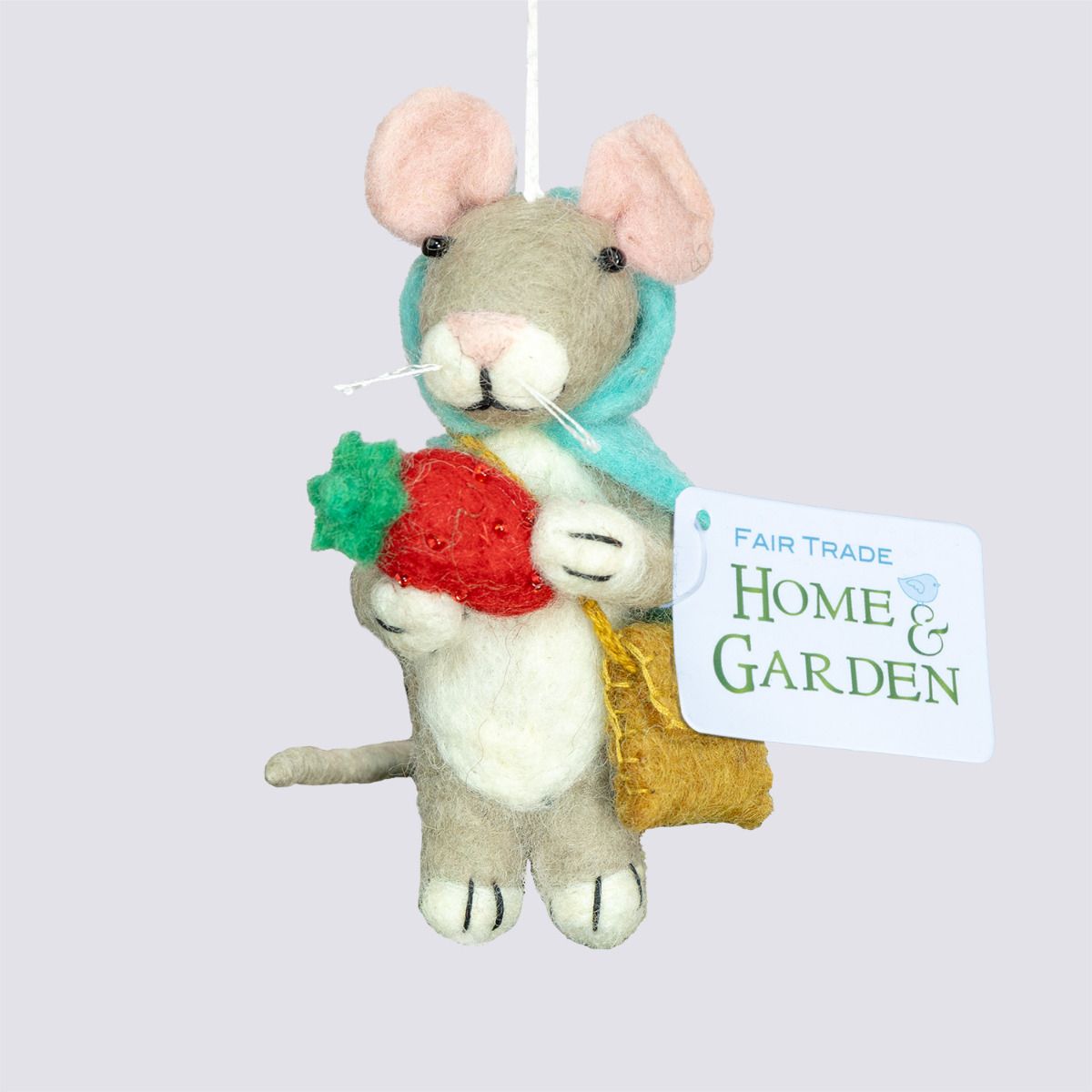 Wild Woolies Handmade Ornament - Foraging Mouse