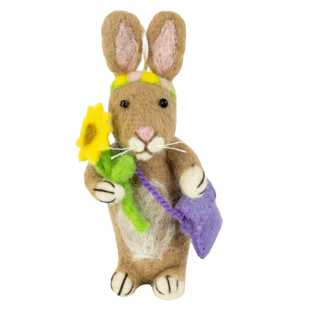 Wild Woolies Handmade Ornament - Foraging Bunny