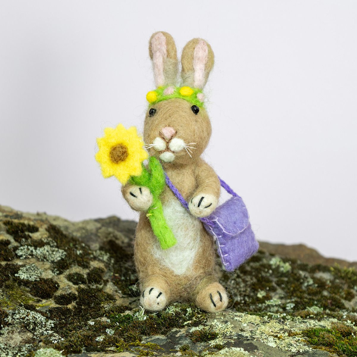 Wild Woolies Handmade Ornament - Foraging Bunny