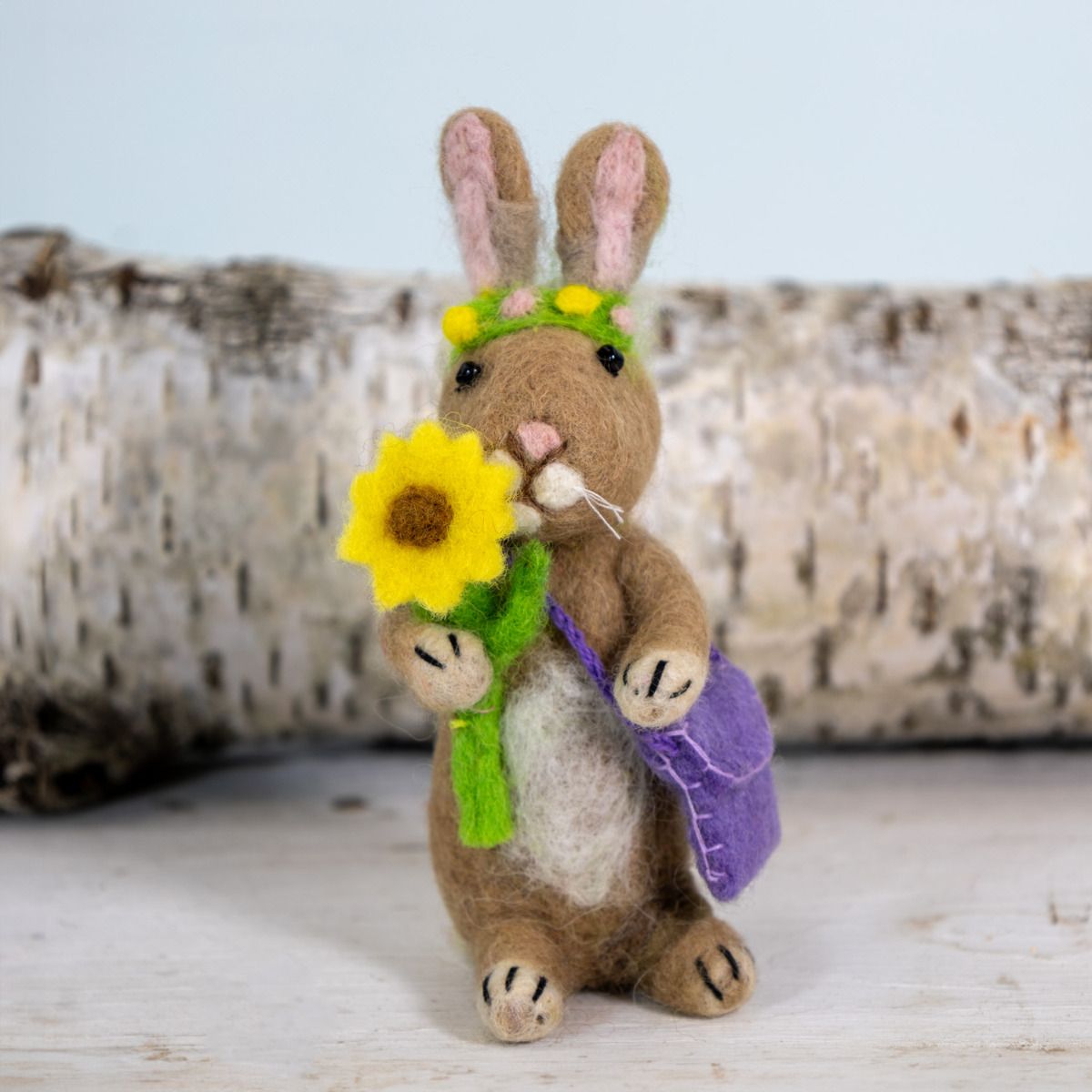 Wild Woolies Handmade Ornament - Foraging Bunny