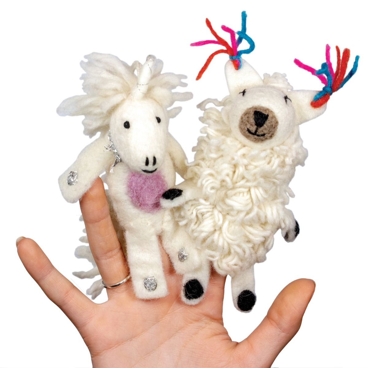Wild Woolies Handmade Finger Puppet Wild Woolie Unicorn