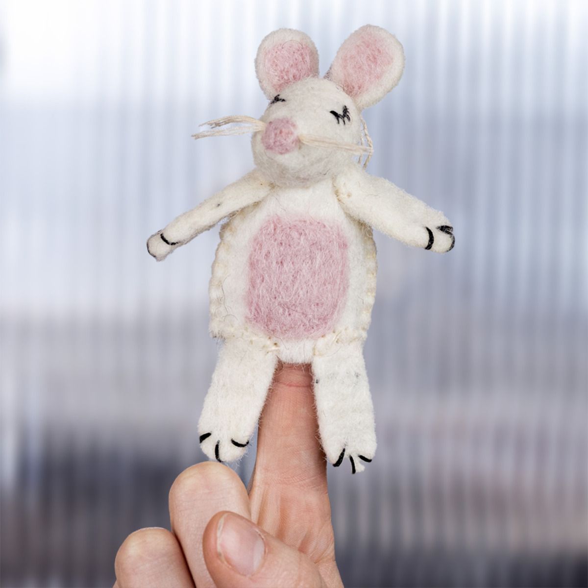 Wild Woolies Handmade Finger Puppet Wild Woolie Molly Mouse