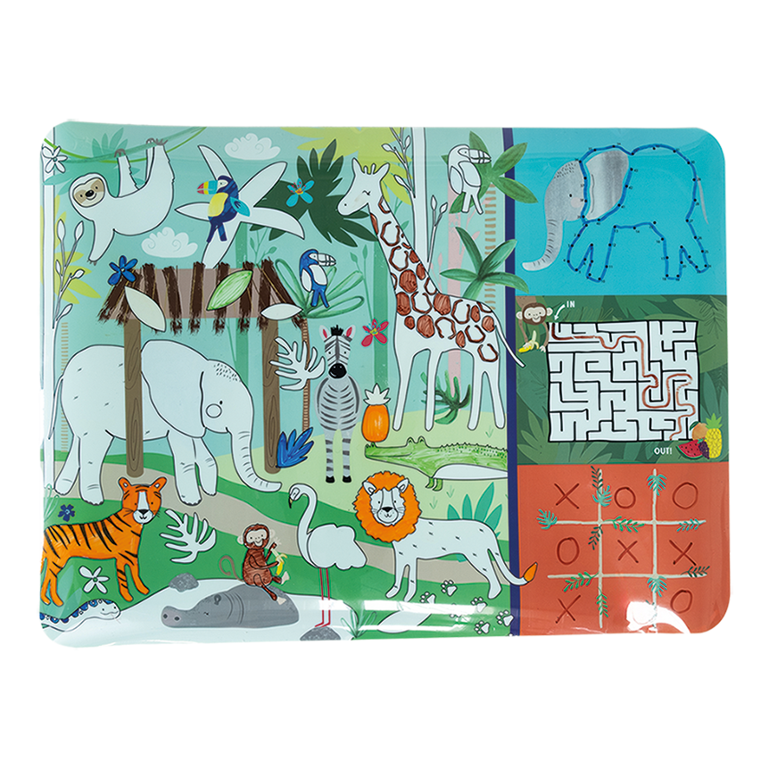 Activity Mat Colouring Fun & Games, Jungle