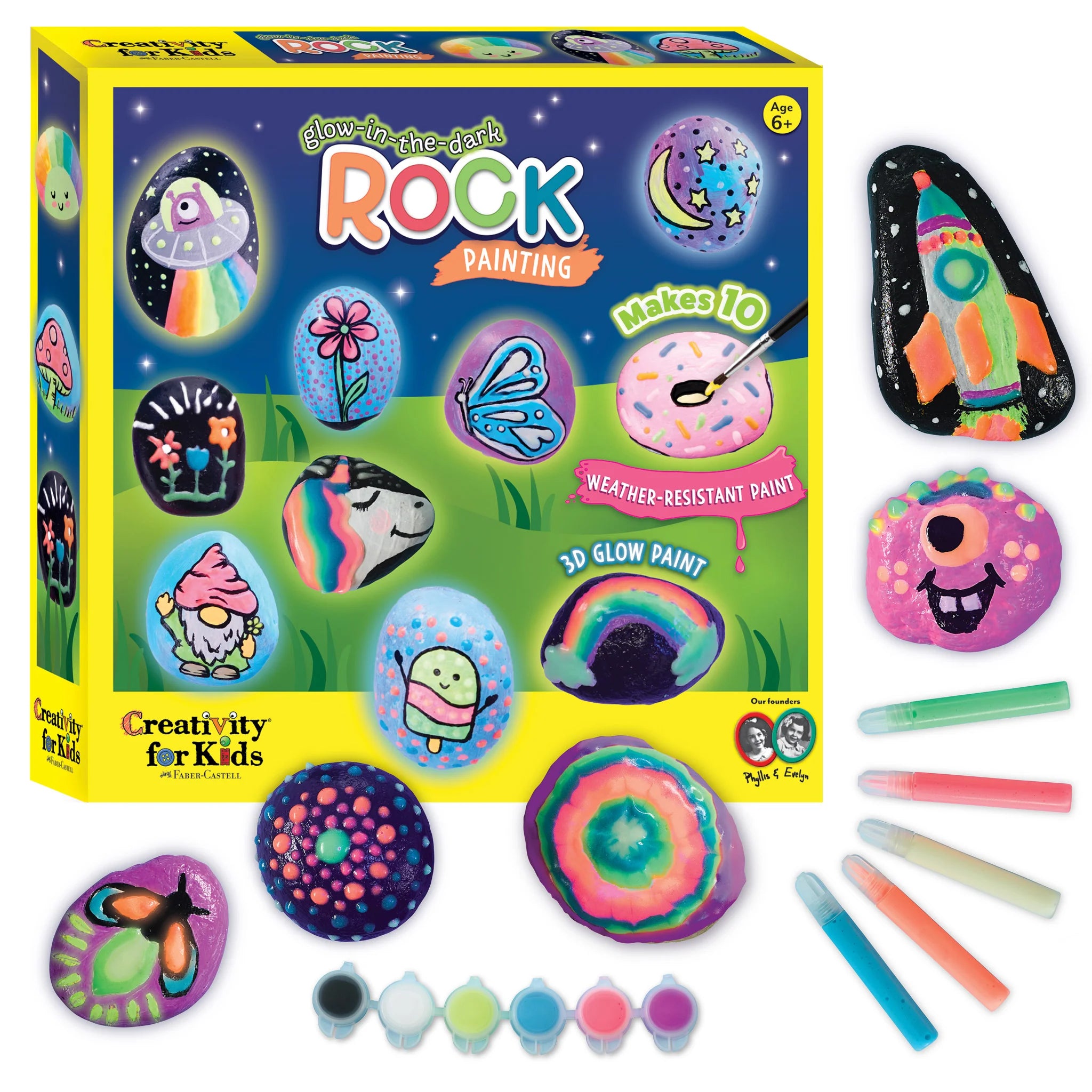 6232000 Faber Castell Glow in the Dark Rock Painting Kit – Kids 'N Kribs