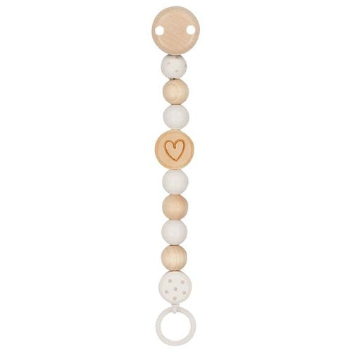 Wooden Soother Chain Clip - Heart