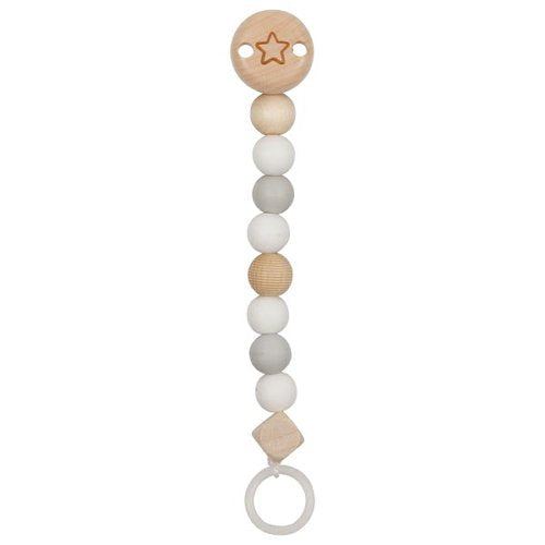 Wooden & Silicone Soother Chain Clip - Star