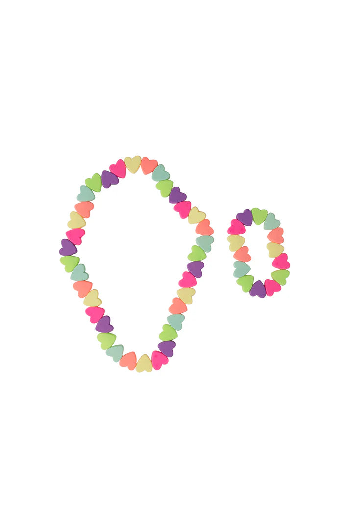 Great Pretenders Sweet Tart Heart Necklace & Bracelet Set