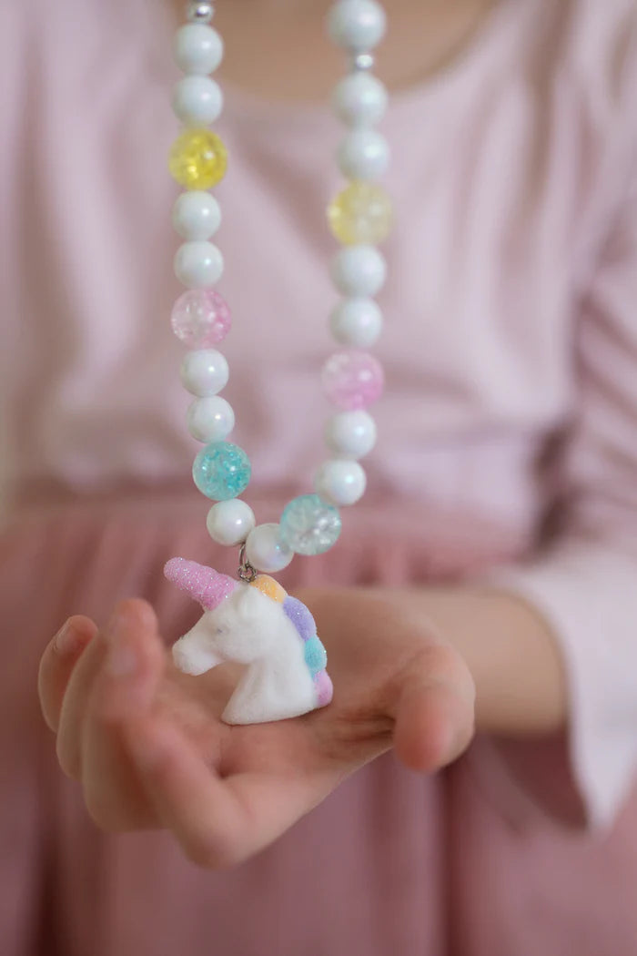Great Pretenders White Unicorn Necklace & Bracelet Set, 2pc