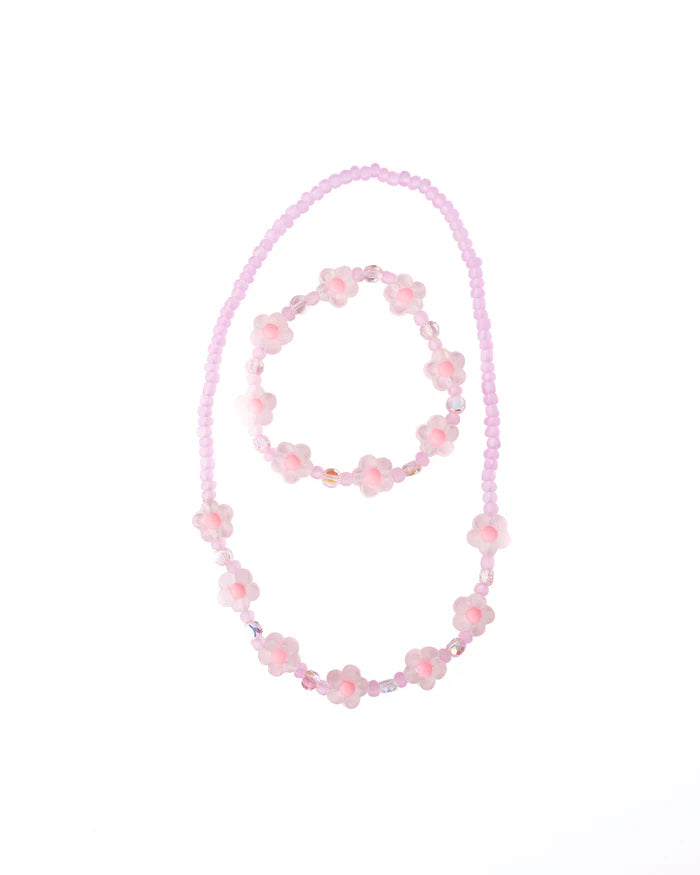 Great Pretenders Pink Crystal Blooms Necklace & Bracelet Set