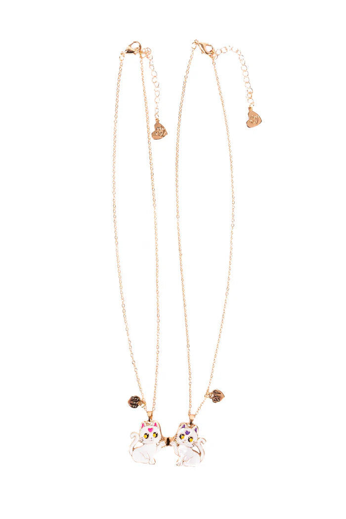Great Pretenders Smitten Kitten Tear & Share Necklaces, 2pc