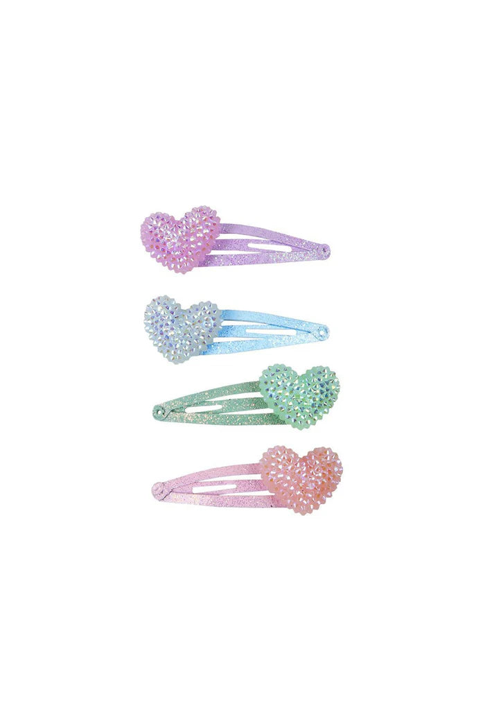 Great Pretenders Sparkle Heart Bobble Hair Clips, 4pcs