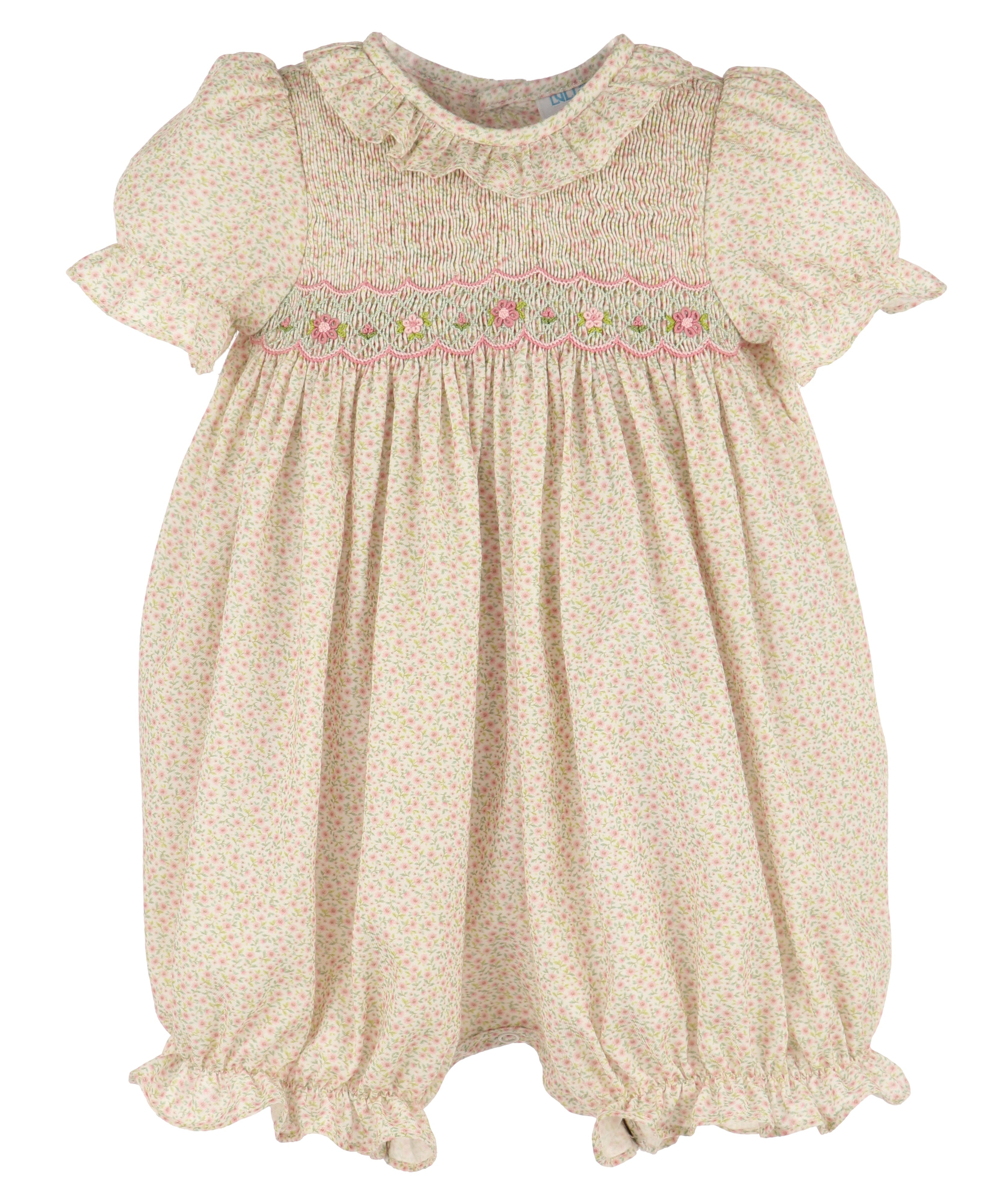 Harvest Floral Smock Romper, Pink